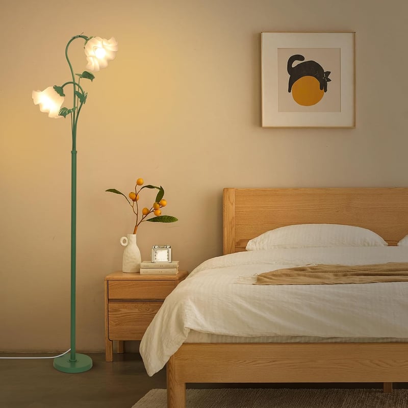 Stepeak zöld virág álló lámpa 2 izzóval LED izzóval