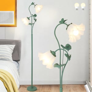 Stepeak zöld virág álló lámpa 2 izzóval LED izzóval