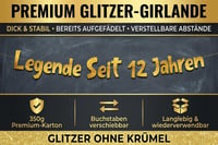 Ghirlandă aniversară Sterling James Co. "Legenda de 12 ani" cu sclipici auriu – Decorațiuni și accesorii amuzante pentru petrecerea de 12 ani 4
