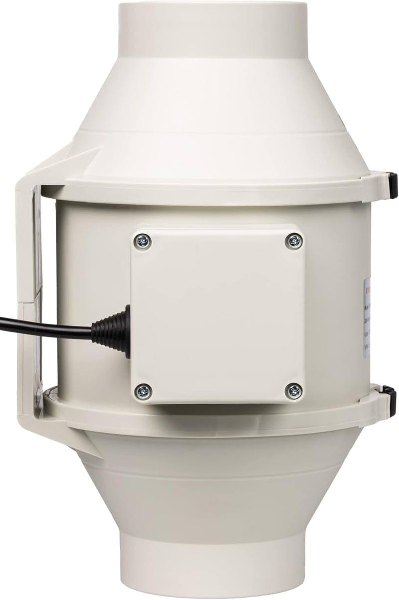 STERR IDM Fehér Csőventillátor 100mm - 26W Vezetékes Légcsatorna Ventilátor Fürdőszobába és Konyhába - 230V