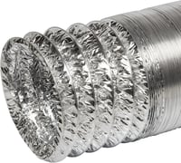 STERR rugalmas alumínium szellőzőcső, flexibilis légcsatorna toldó, ezüst reflektív fóliával, légelszívó és ventilátorhoz 2