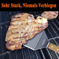 STEVEN-BULL S rozsdamentes acél grillspatula smash burgerhez és planchához, fafogantyúval 4