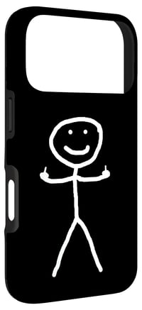 Obal na iPhone 17 Pro so vtipným nahnevaným panáčikom ukazujúcim prostredníky – Funny Annoyed kryt na telefón pre iPhone 17 Pro 3