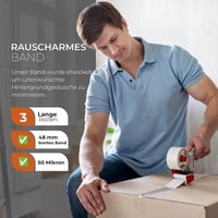 Lepiaca páska Stick Well 3 ks – 48 mm x 66 m, tichá, silne lepiaca, priehľadná páska na kartónové škatule, vhodná na sťahovanie a do odvíjača 3