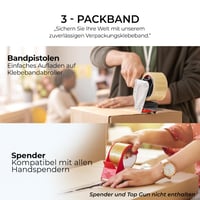 Lepiaca páska Stick Well 3 ks – 48 mm x 66 m, tichá, silne lepiaca, priehľadná páska na kartónové škatule, vhodná na sťahovanie a do odvíjača 5