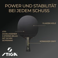Stolnotenisová raketa STIGA Trinity V2 – 3 hviezdičková, schválená ITTF – čierna 3