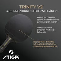Stolnotenisová raketa STIGA Trinity V2 – 3 hviezdičková, schválená ITTF – čierna 2