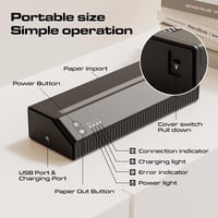 STIGMA Bluetooth Tetoválás Stencil Nyomtató - Fekete Mini Hőtranszfer Készülék 2500 mAh Akkumulátorral, 10 db Transzferpapírral, 300 DPI - black 2