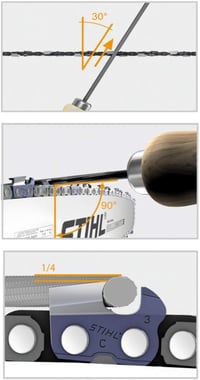 Stihl Láncfűrész Reszelő 4mm 6db Csomag 1/4" 3/8"P Láncokhoz 2