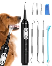 Ultrazvuková súprava na starostlivosť o psie zuby Stim-U-Dent s LED svetlom, odstraňovač zubného kameňa a povlaku, prstová zubná kefka pre psov 1