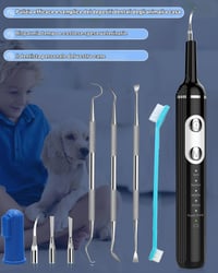 Ultrazvuková súprava na starostlivosť o psie zuby Stim-U-Dent s LED svetlom, odstraňovač zubného kameňa a povlaku, prstová zubná kefka pre psov 7