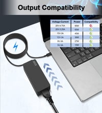 Încărcător laptop STLIERT 65W USB-C pentru Lenovo ThinkPad, Asus Zenbook, Dell Chromebook 3100, HP și Google, Adaptor universal tip C cu cablu de alimentare de 3 metri 3
