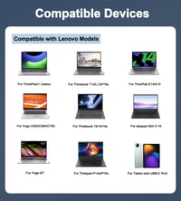 Încărcător laptop STLIERT 65W USB-C pentru Lenovo ThinkPad, Asus Zenbook, Dell Chromebook 3100, HP și Google, Adaptor universal tip C cu cablu de alimentare de 3 metri 5