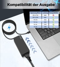 Încărcător laptop STLIERT 65W USB-C pentru Lenovo ThinkPad X1 Carbon T14 T15 L14 T480 T490 T580 T590 E480 E490 E580 E590 E595 Yoga C740 720 730 910 720-13IKB, adaptor cablu de încărcare 3