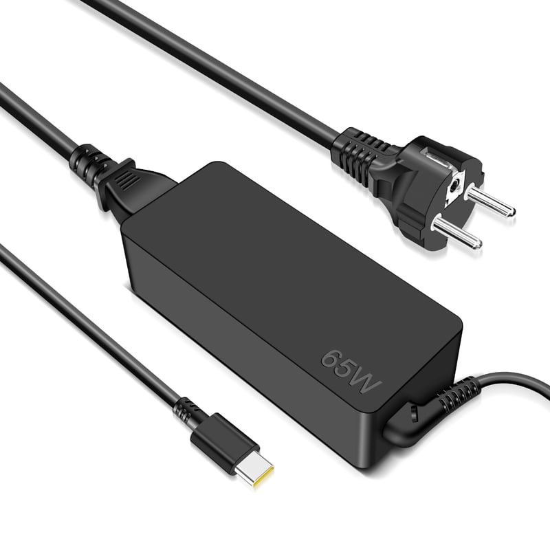 Încărcător laptop STLIERT 65W USB-C pentru Lenovo ThinkPad X1 Carbon T14 T15 L14 T480 T490 T580 T590 E480 E490 E580 E590 E595 Yoga C740 720 730 910 720-13IKB, adaptor cablu de încărcare