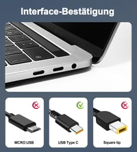 Încărcător laptop STLIERT 65W USB-C pentru Lenovo ThinkPad X1 Carbon T14 T15 L14 T480 T490 T580 T590 E480 E490 E580 E590 E595 Yoga C740 720 730 910 720-13IKB, adaptor cablu de încărcare 4