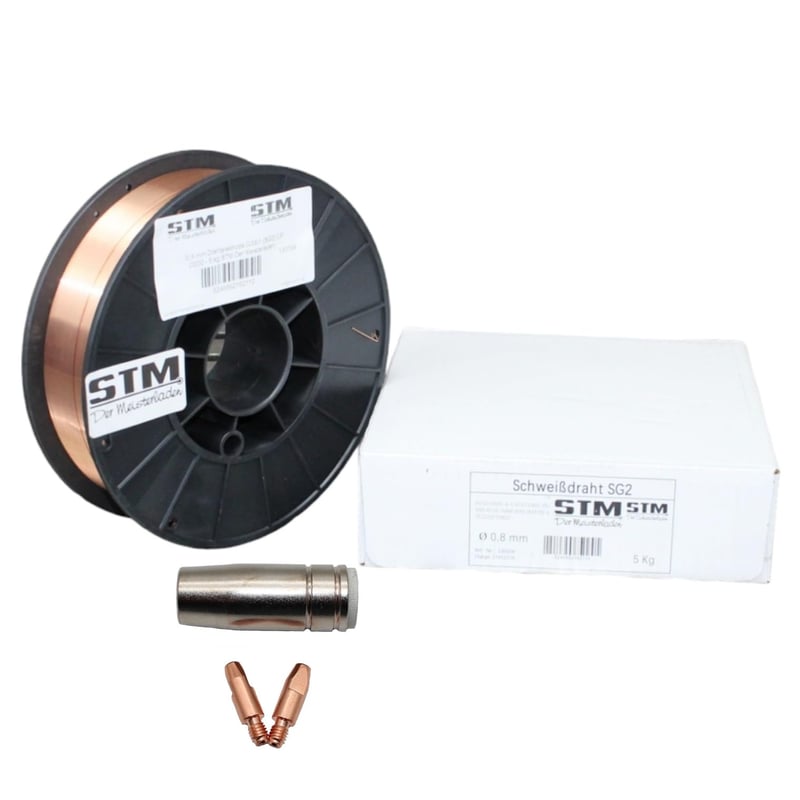Sârmă de sudură STM Schweißtechnik SG2, sârmă de oțel 0,8 mm MIG/MAG CO2 G3Si1, bobină 5,0 kg D200