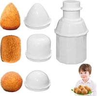 STOAT 3 az 1-ben Onigiri Forma Készlet - Többfunkciós Sushi, Arancini Készítő Szett Henger, Kúp és Kerek Formákkal, Fehér 1
