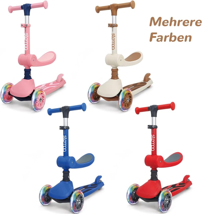 Stompa Roller 2 az 1-ben Gyerekroller LED Kerekekkel 2-50 kg