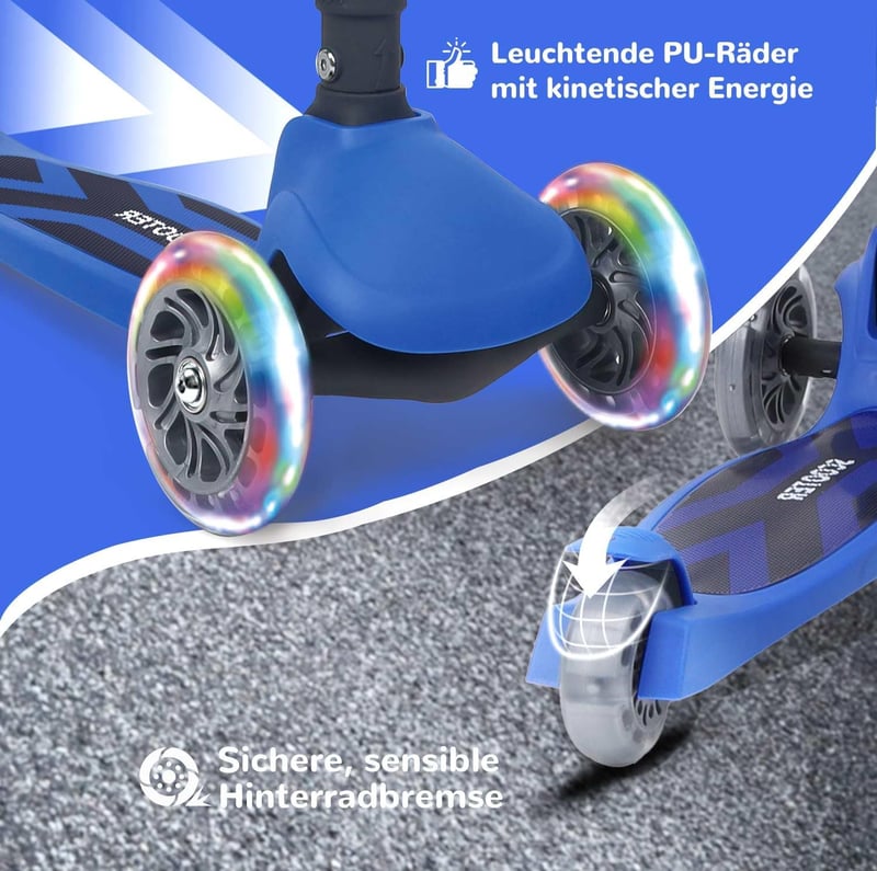 Stompa Roller 2 az 1-ben Gyerekroller LED Kerekekkel 2-50 kg