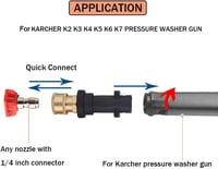 Stone Banks Nyomásmosó Adapter 1/4" Gyorscsatlakozóval - Karcher K2-K7 Sorozathoz Kompatibilis Habágyú Csatlakozó 3