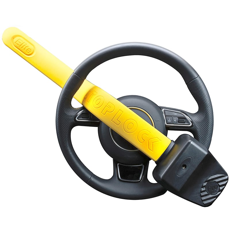 Zámok na volant Stoplock Pro Elite pre autá - Čierno/žltý bezpečnostný zámok proti krádeži