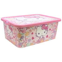 Cutie de depozitare pentru copii Stor Hello Kitty cu închidere prin clips, 13 litri - Organizator din plastic pentru jucării în camera copiilor 2