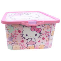 Cutie de depozitare pentru copii Stor Hello Kitty cu închidere prin clips, 13 litri - Organizator din plastic pentru jucării în camera copiilor 3