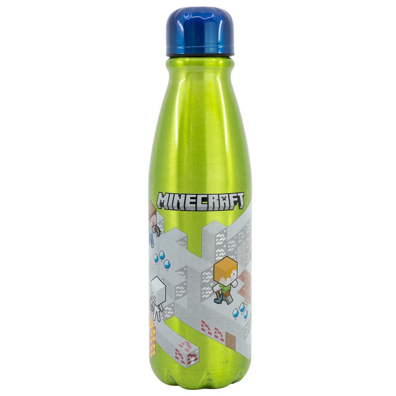Sticlă de apă din aluminiu Minecraft pentru copii, 600 ml, bidon reutilizabil