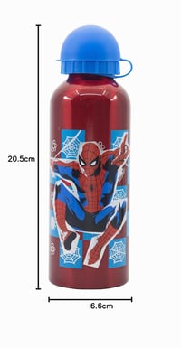 Sticlă de apă pentru copii Stor Spider-Man din aluminiu, 530 ml - Reutilizabilă, cu pipetă și închidere de siguranță, anti-scurgere - Pentru școală și sport 4