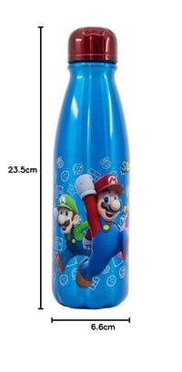 Stor aluminijska boca za vodu Super Mario Bros za djecu, 600 ml, višekratna, sa sigurnim otvorom za piće i poklopcem koji ne propušta, za školu 4