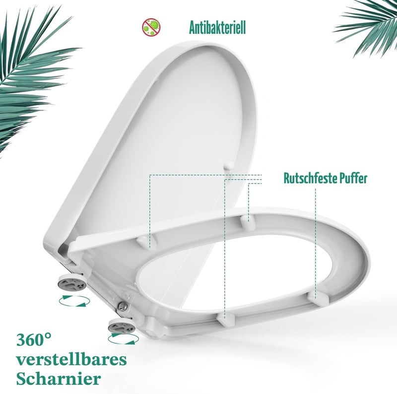 STOREMIC WC ülőke puha záródással, gyorskioldással, antibakteriális Duroplast, fehér