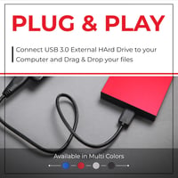 Storite 1 TB hordozható külső merevlemez USB 3.0 - piros 6