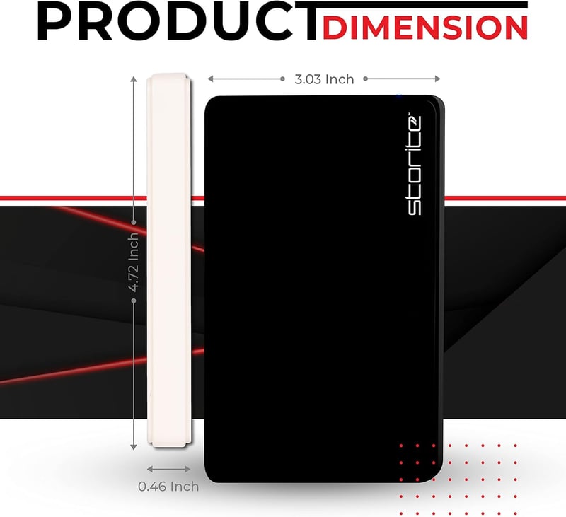 Storite 500GB külső merevlemez USB 3.0 hordozható HDD biztonsági mentéshez - 500 GB, White