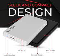 Storite 500GB külső merevlemez USB 3.0 hordozható HDD biztonsági mentéshez - 500 GB, White 2