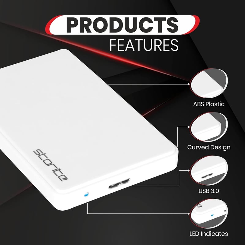 Storite 500GB külső merevlemez USB 3.0 Mac Laptop PC konzol