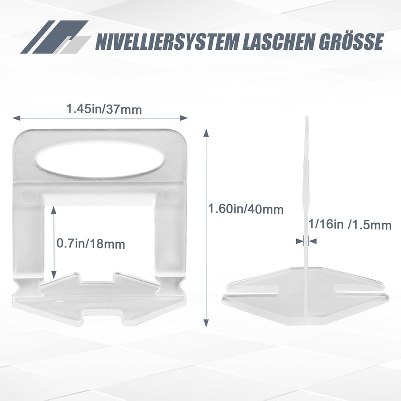 Storystore 500 db Csempe Szintezőtab 1,5 mm Fugavastagság Csempelés Segédeszköz 3-12 mm