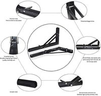 Storystore összecsukható konzol 300mm 80kg terhelhetőség fém tartó 2db - 12in/30cm, Black 6