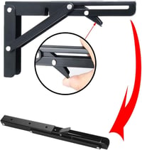 Storystore összecsukható konzol 300mm 80kg terhelhetőség fém tartó 2db - 12in/30cm, Black 2