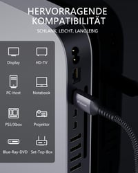 Cablu Stouchi HDMI 2.1 de 2,5 m, 8K 48 Gbit/s - 8K60Hz 4K120Hz 144Hz 165Hz eARC HDR10 HDCP 2.2 2.3 Dolby DSC - Compatibil PS5, Xbox, TV 6