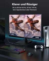 Cablu Stouchi HDMI 2.1 de 2,5 m, 8K 48 Gbit/s - 8K60Hz 4K120Hz 144Hz 165Hz eARC HDR10 HDCP 2.2 2.3 Dolby DSC - Compatibil PS5, Xbox, TV 4