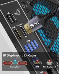 Stouchi DisplayPort 1.4 kábel 1.2m 8K 240Hz gaming monitor 5