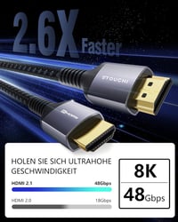 Stouchi HDMI 2.1 kábel 2m 8K/10K Ultra HD 48Gbps PS5 Xbox Series X 4