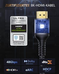 Stouchi HDMI 2.1 kábel 2m 8K/10K Ultra HD 48Gbps PS5 Xbox Series X 2