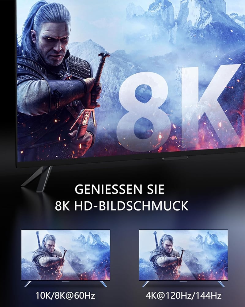 Stouchi HDMI 2.1 kábel 2m 8K/10K Ultra HD 48Gbps PS5 Xbox Series X