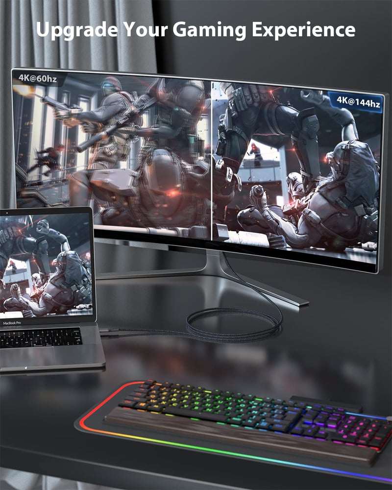 Stouchi USB-C DisplayPort 1.4 kábel 8K@60Hz Thunderbolt 3/4 1m