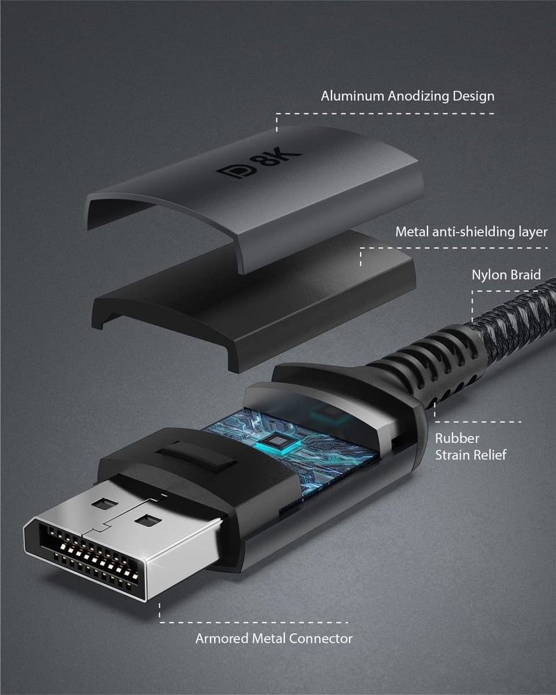 Stouchi USB-C DisplayPort 1.4 kábel 8K@60Hz Thunderbolt 3/4 1m