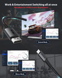 Stouchi USB-C DisplayPort 1.4 kábel 8K@60Hz Thunderbolt 3/4 1m 3