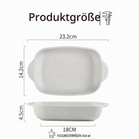 Sada keramických zapekacích mís STOUCLA, 2 ks obdĺžnikových foriem na lasagne s úchytkami, 600 ml, biele, odolné proti poškriabaniu, vhodné na zapekanie a tiramisu, vhodné do umývačky riadu 2