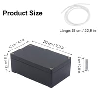 STOUCLA vízálló kültéri kötődoboz IP66 ABS műanyag elektronikai doboz 200 x 120 x 75 mm fekete 1 db 2